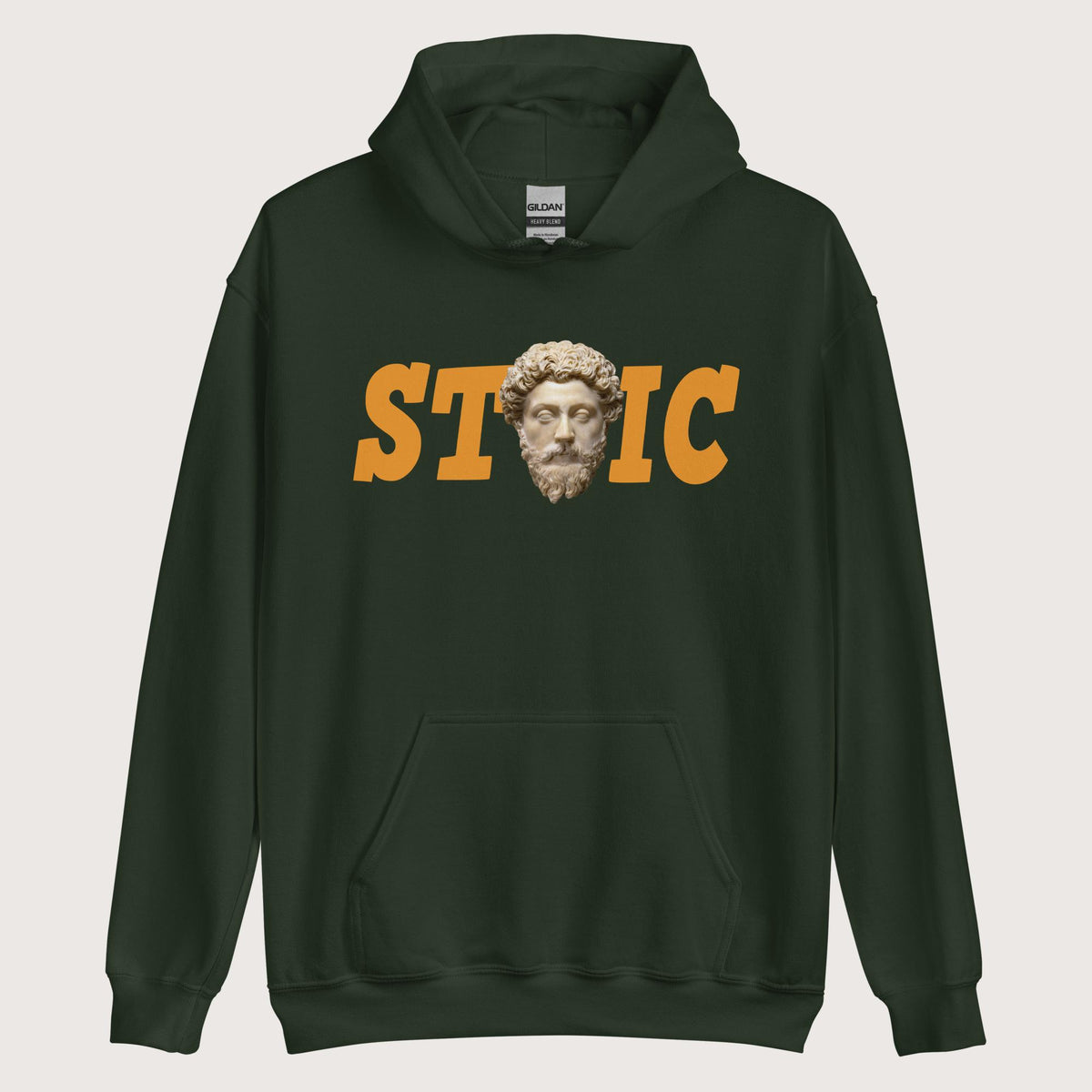 Forest Green Stoic Marcus Aurelius Hoodie - history buff gift by HistoHead