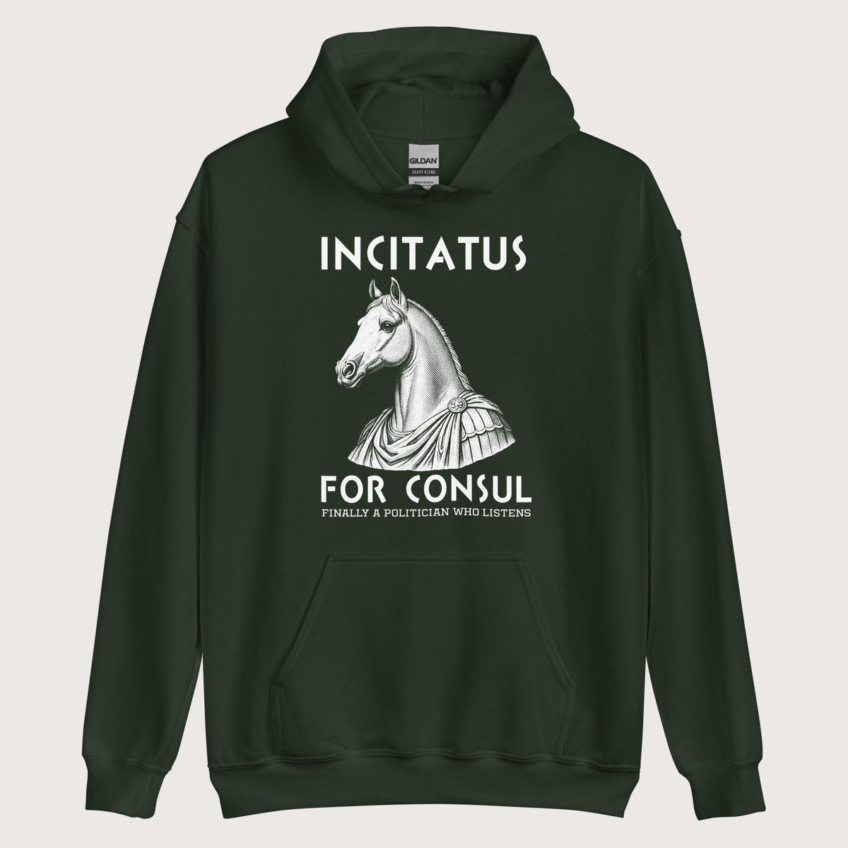 Forest Green Incitatus For Consul Hoodie - history buff gift by HistoHead