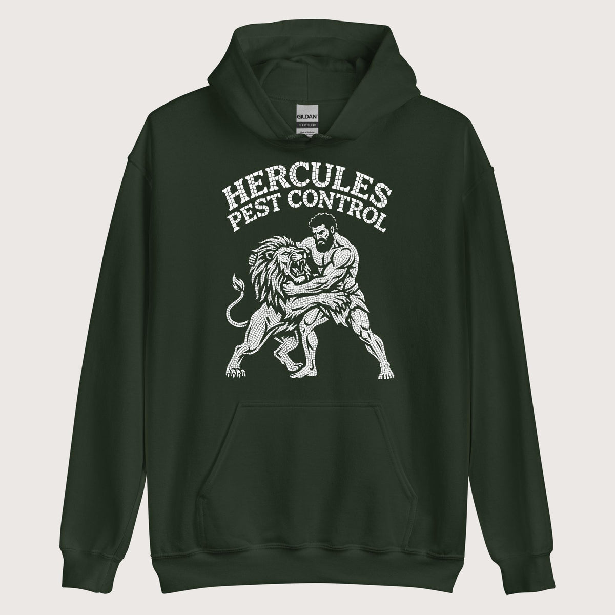 Forest Green Hercules Pest Control Hoodie - history buff gift by HistoHead