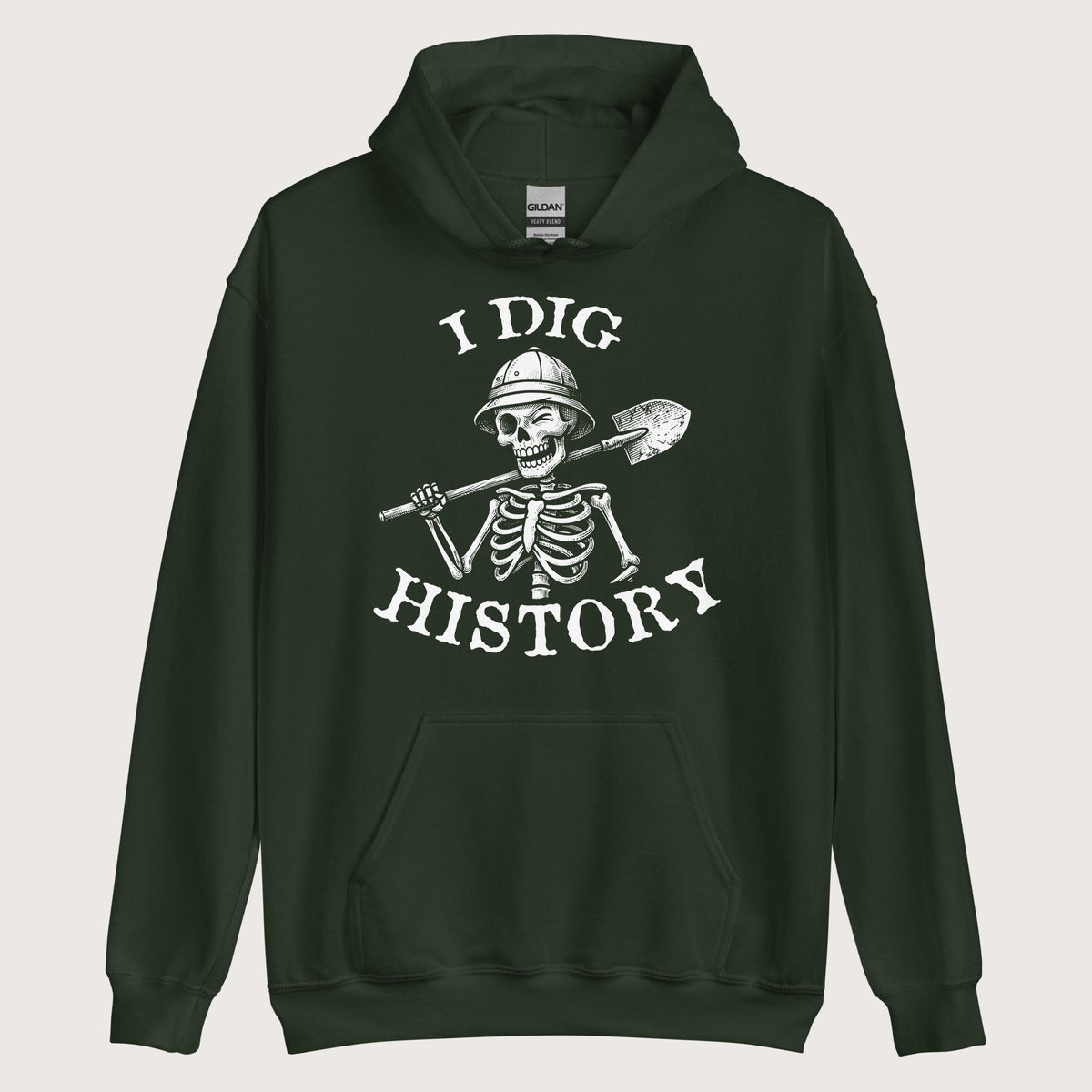 Forest Green I Dig History Hoodie - history buff gift by HistoHead