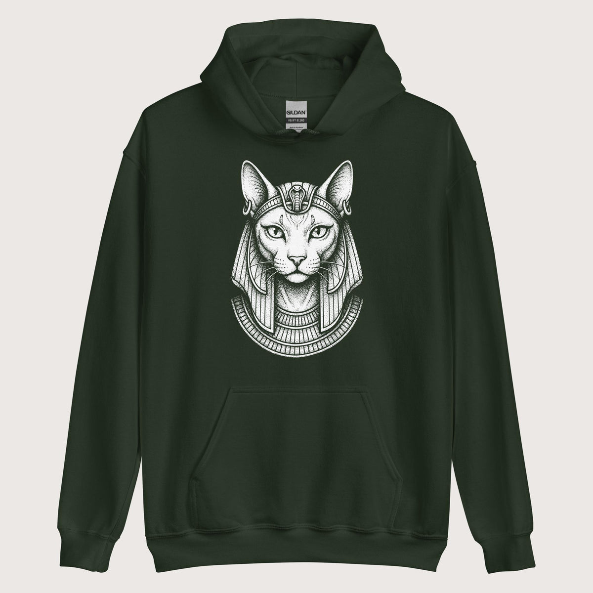Forest Green Bastet Hoodie - history buff gift by HistoHead