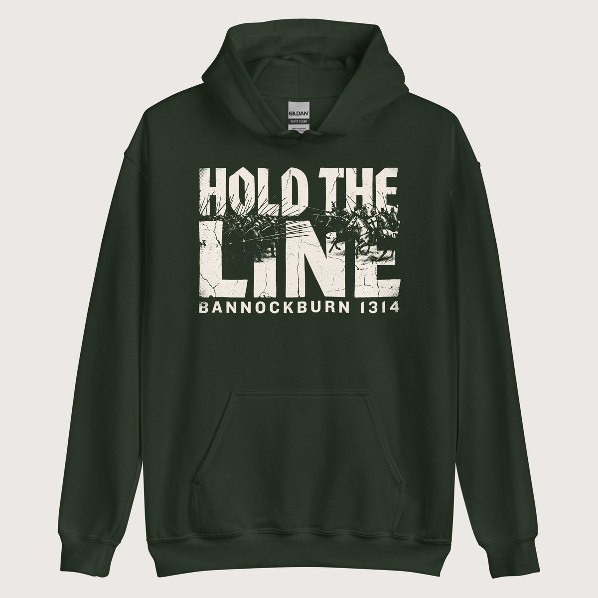 Forest Green Hold The Line Bannockburn 1314 Hoodie - history buff gift by HistoHead