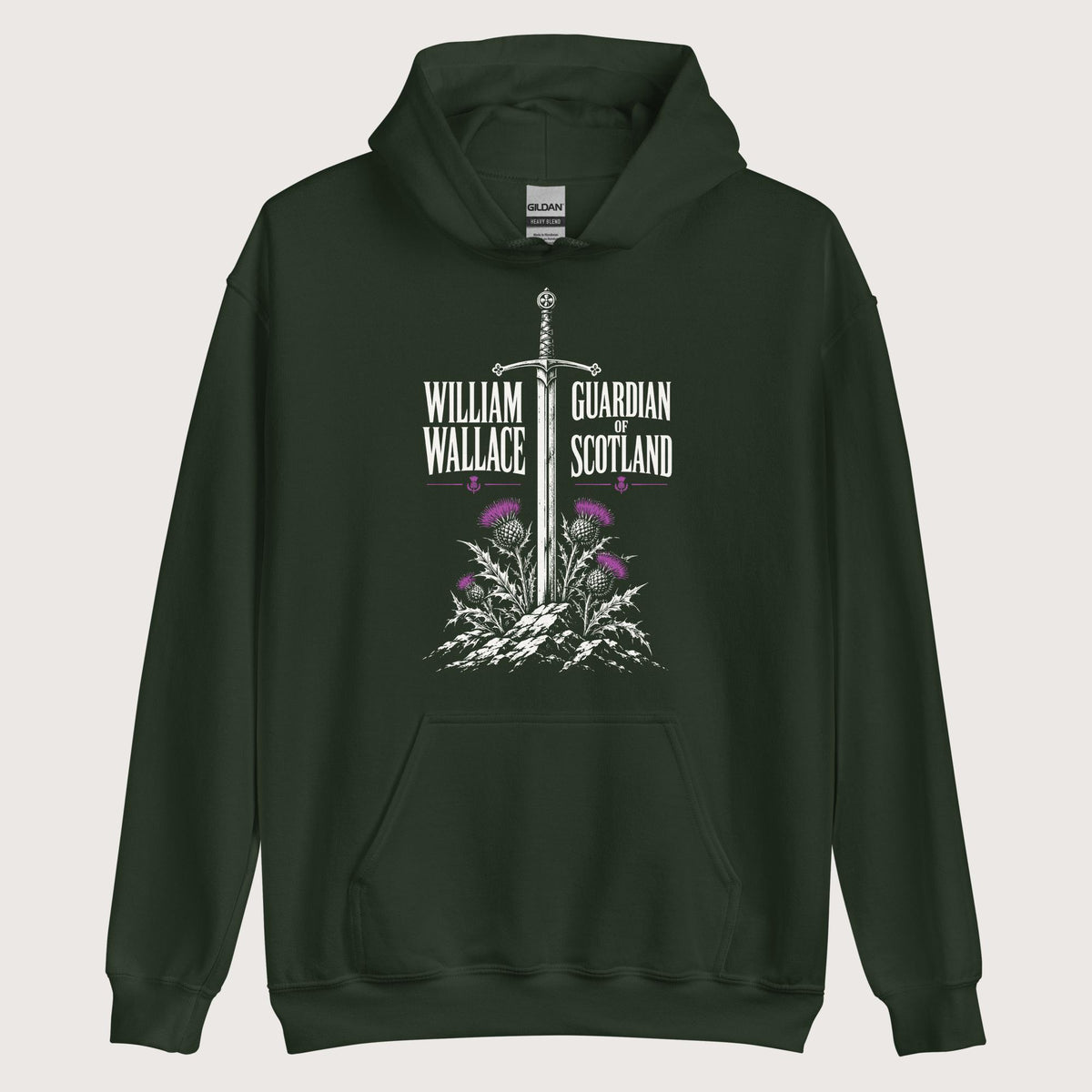 Forest Green William Wallace Hoodie - history buff gift by HistoHead