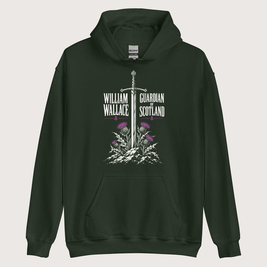 Forest Green William Wallace Hoodie - history buff gift by HistoHead
