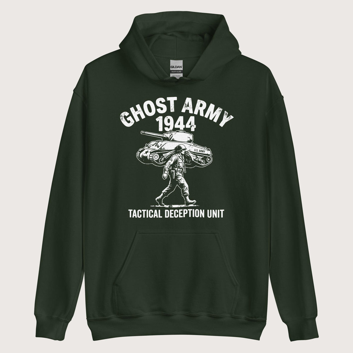 Forest Green Ghost Army Hoodie - history buff gift by HistoHead