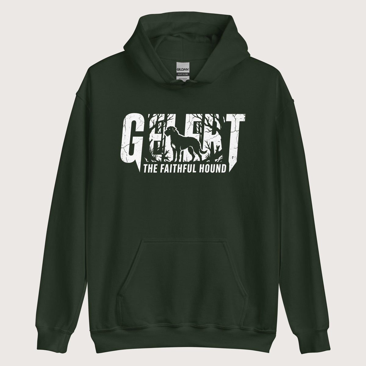 Forest Green Gelert The Faithful Hound Hoodie - history buff gift by HistoHead