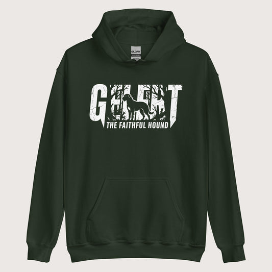 Forest Green Gelert The Faithful Hound Hoodie - history buff gift by HistoHead