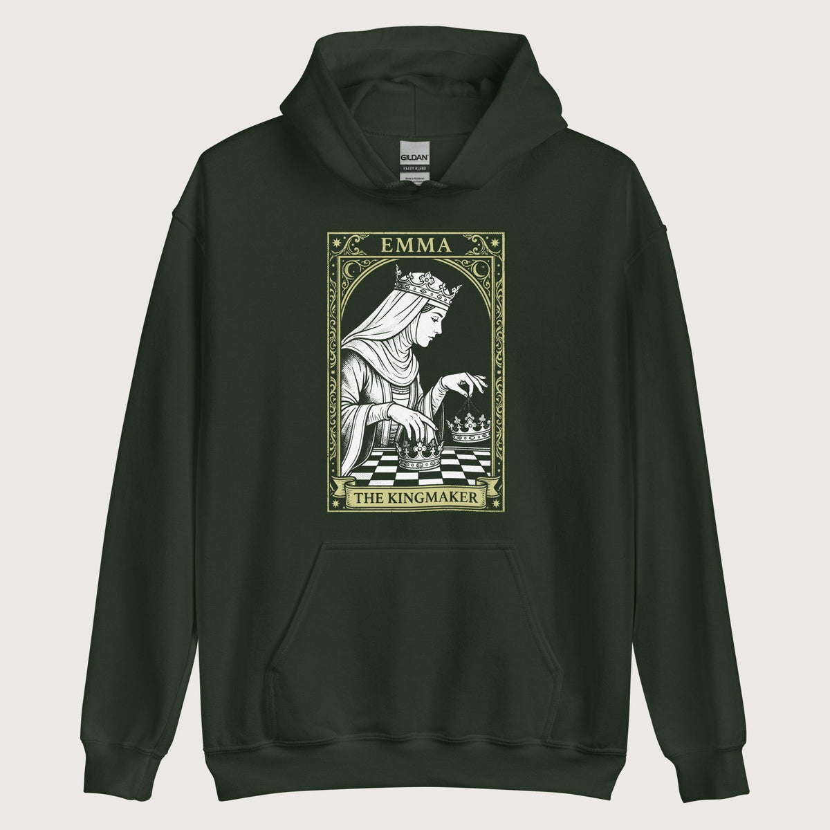 Forest Green Emma of Normandy The Kingmaker Hoodie - history buff gift by HistoHead