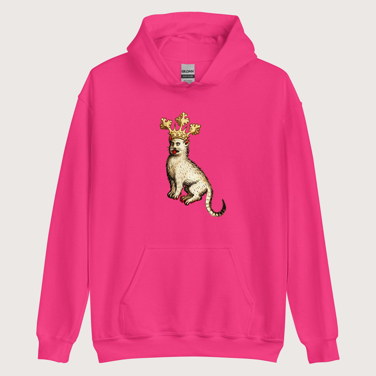 Heliconia Medieval Cat King Hoodie - history buff gift by HistoHead