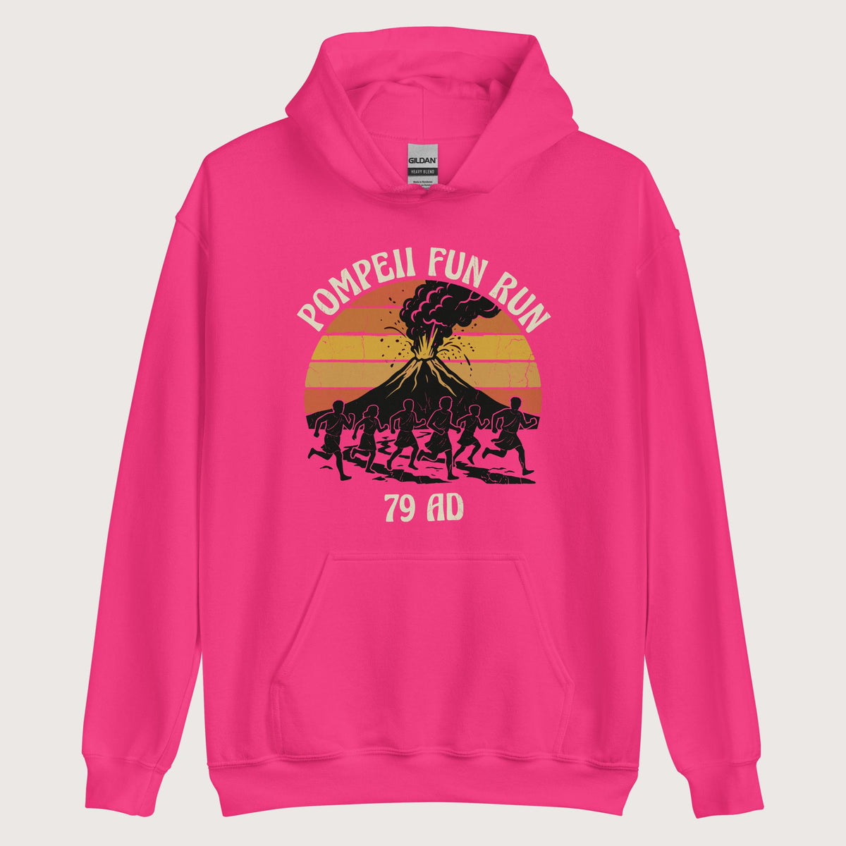Heliconia Pompeii Fun Run Retro Hoodie - history buff gift by HistoHead