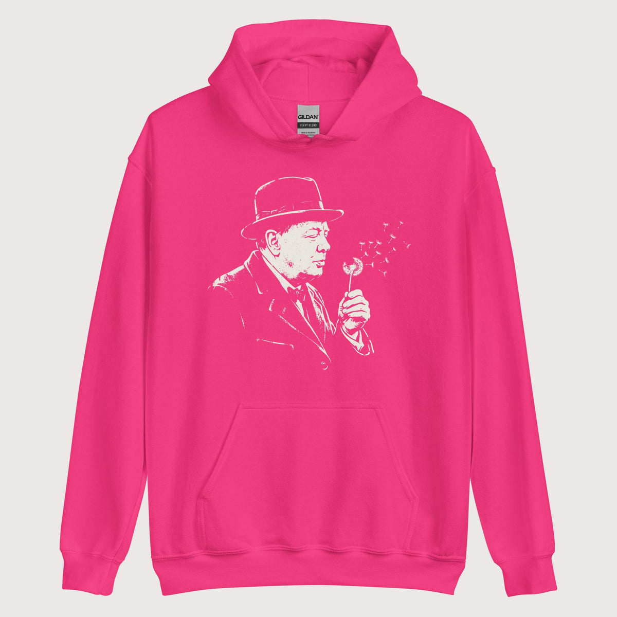 Heliconia Winston Churchill Blowing Wishes Hoodie - history buff gift by HistoHead