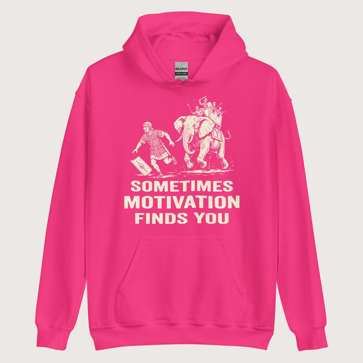 Heliconia Motivation Finds You War Elephant Edition Hoodie - history buff gift by HistoHead