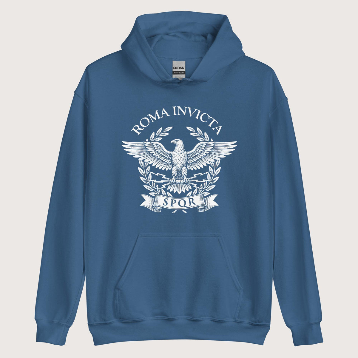 Indigo Blue Roma Invicta Hoodie - history buff gift by HistoHead