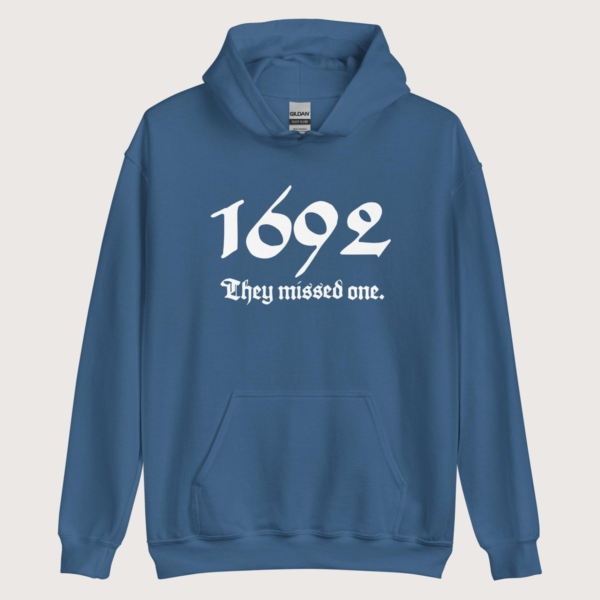 Indigo Blue 1692 Witch Trials Hoodie - history buff gift by HistoHead