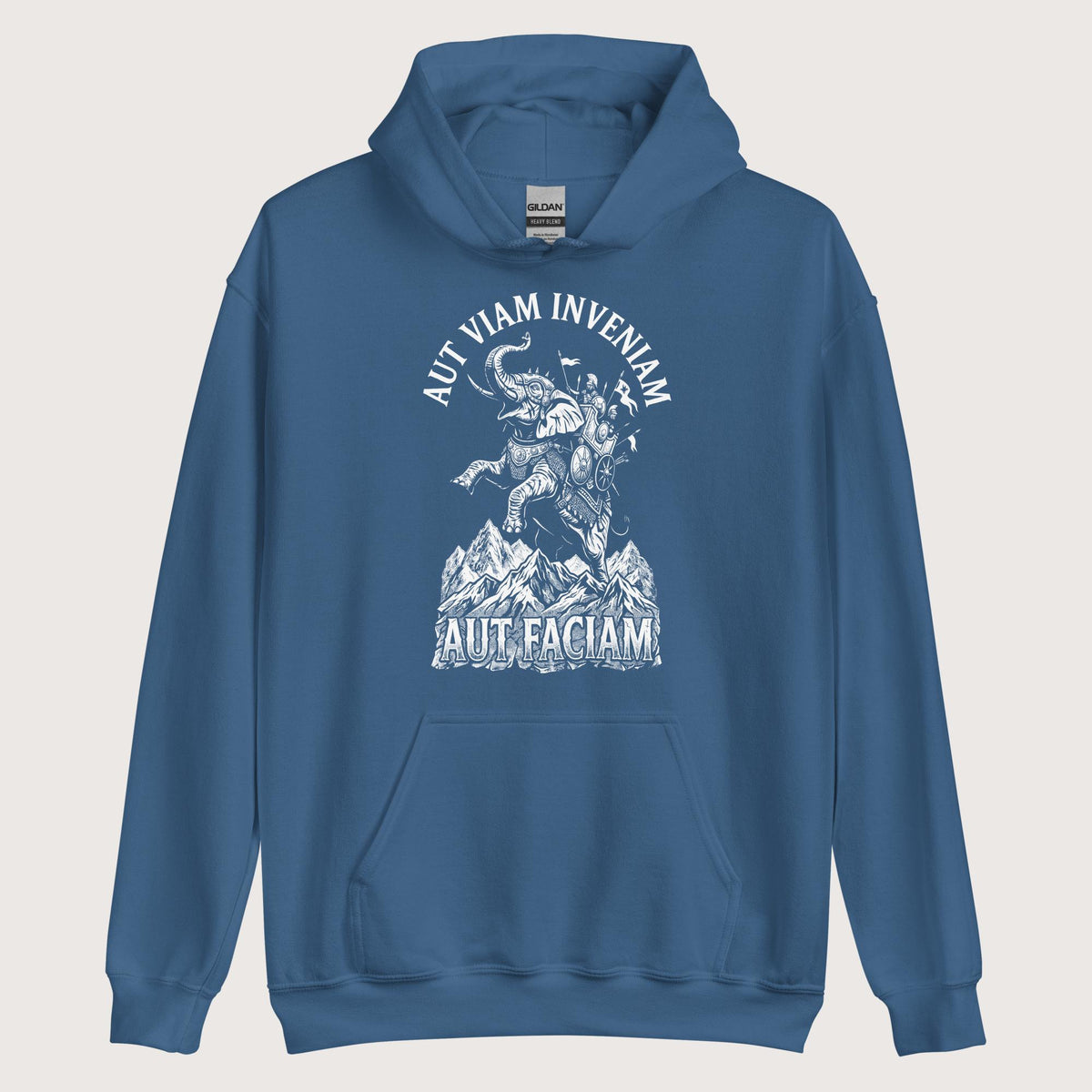 Indigo Blue Aut Viam Inveniam Hannibal Quote Hoodie - history buff gift by HistoHead
