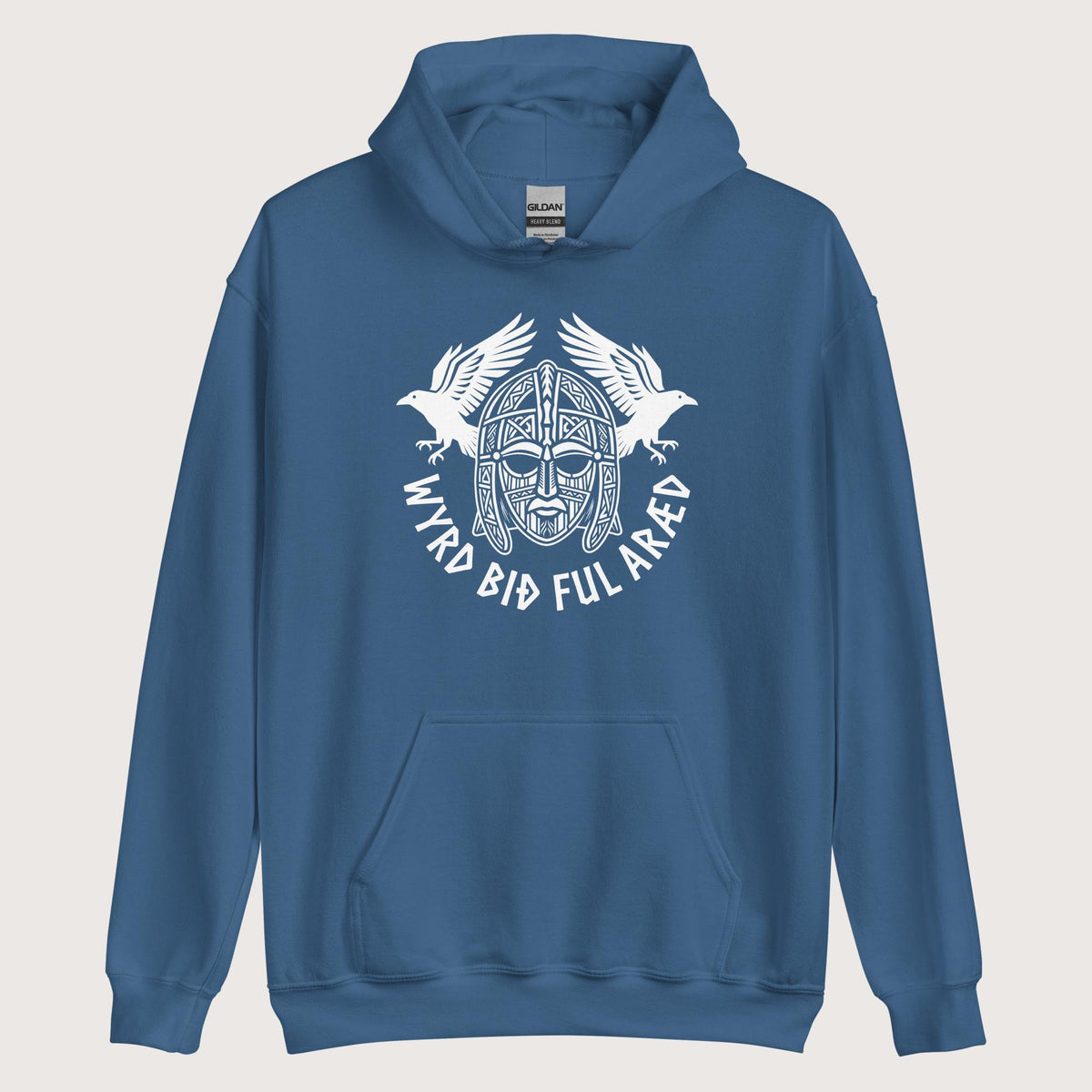 Indigo Blue Wyrd Bið Ful Aræd Sutton Hoo Helmet Edition Hoodie - history buff gift by HistoHead