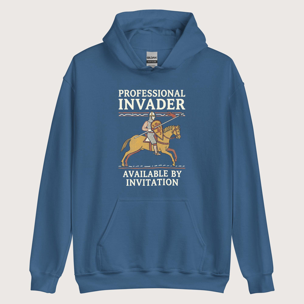 Indigo Blue Professional Invader Hoodie - history buff gift by HistoHead