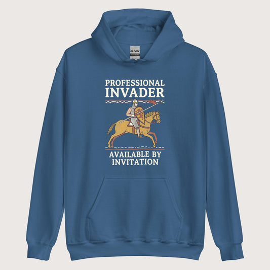 Indigo Blue Professional Invader Hoodie - history buff gift by HistoHead