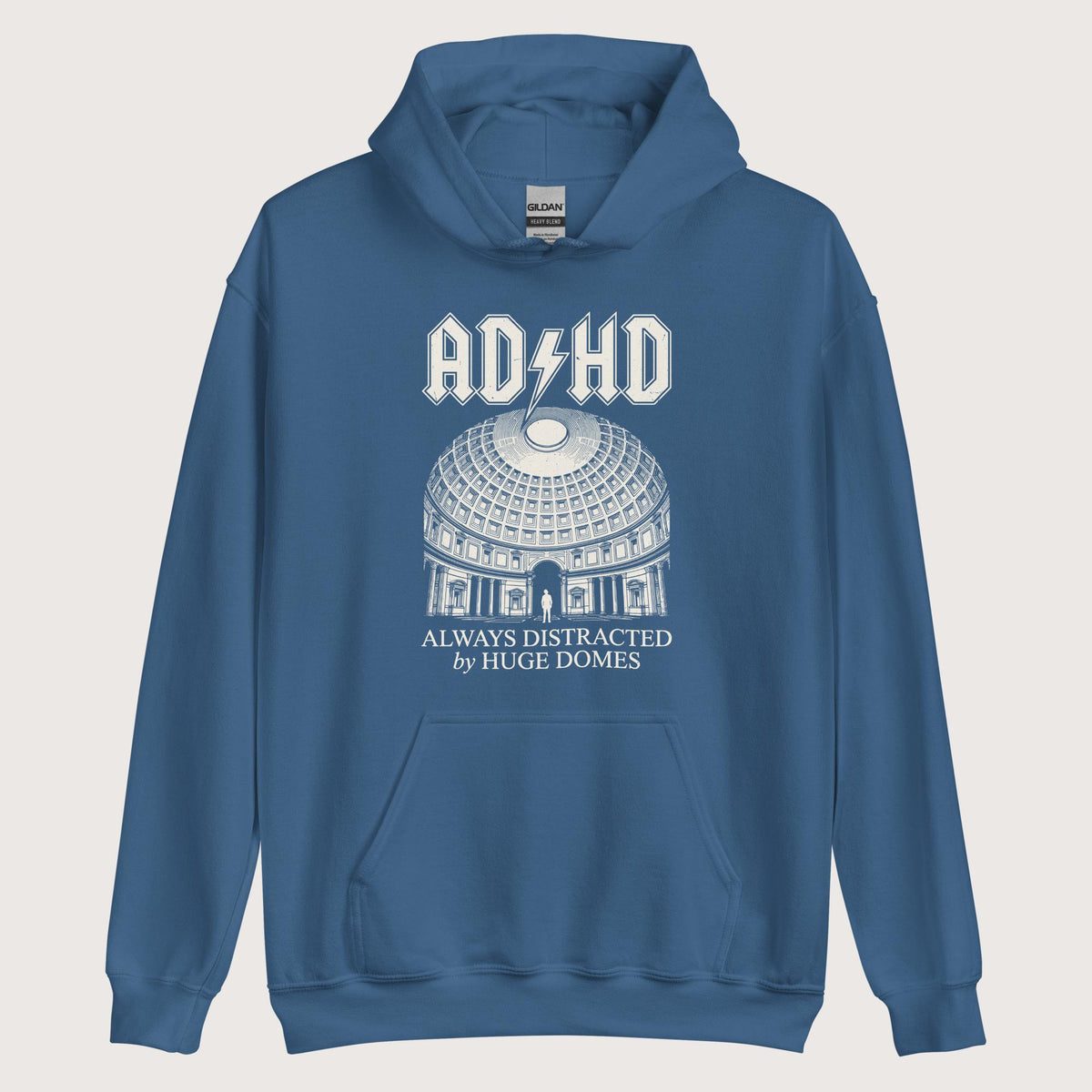 Indigo Blue Always Distracted by Huge Domes Hoodie - history buff gift by HistoHead