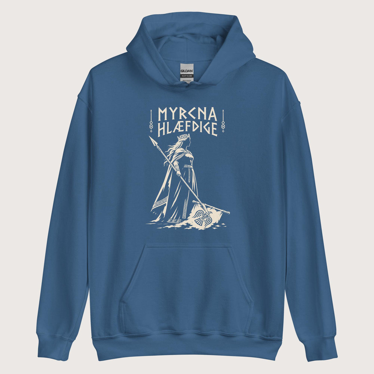 Indigo Blue Æthelflæd Myrcna Hlæfdige Hoodie - history buff gift by HistoHead