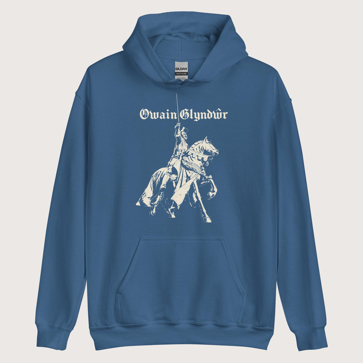 Indigo Blue Owain Glyndŵr Statue Hoodie - history buff gift by HistoHead