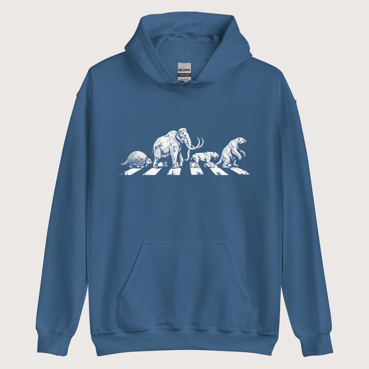 Indigo Blue Pleistocene Road Hoodie - history buff gift by HistoHead