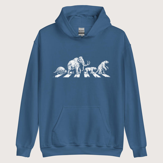 Indigo Blue Pleistocene Road Hoodie - history buff gift by HistoHead