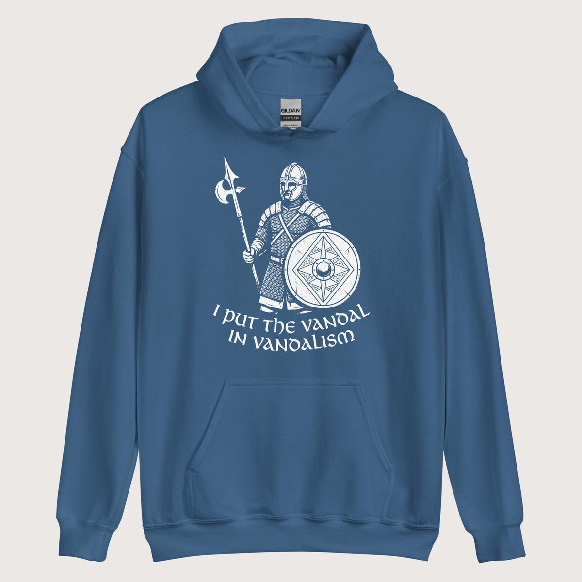 Indigo Blue Vandal in Vandalism Hoodie - history buff gift by HistoHead