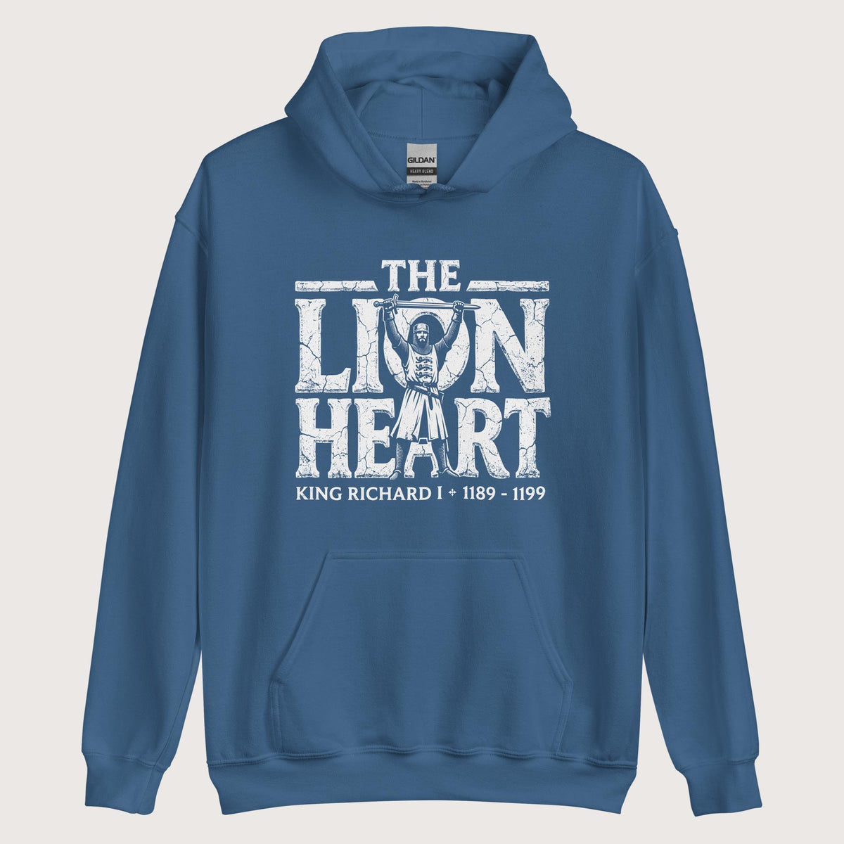 Indigo Blue Richard the Lionheart Hoodie - history buff gift by HistoHead