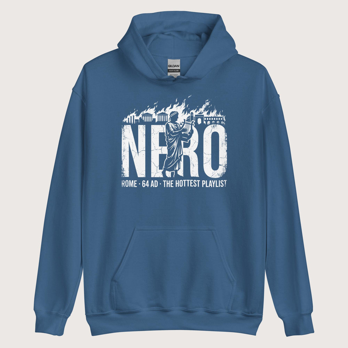 Indigo Blue Nero's Hottest Playlist Hoodie - history buff gift by HistoHead
