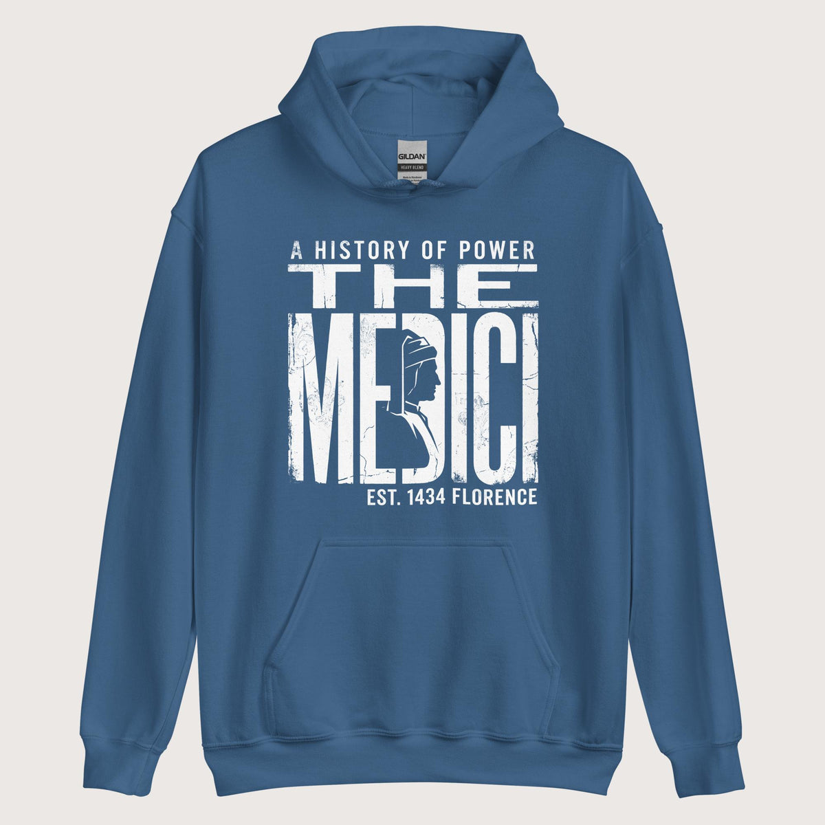 Indigo Blue The Medici Hoodie - history buff gift by HistoHead