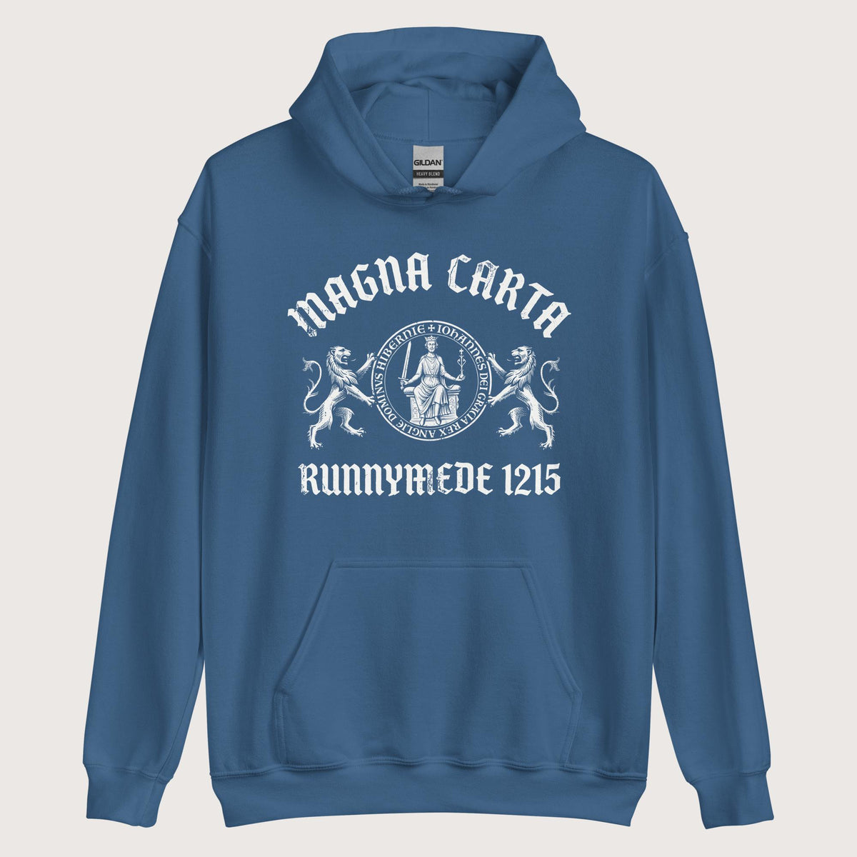 Indigo Blue Magna Carta King John Seal Hoodie - history buff gift by HistoHead
