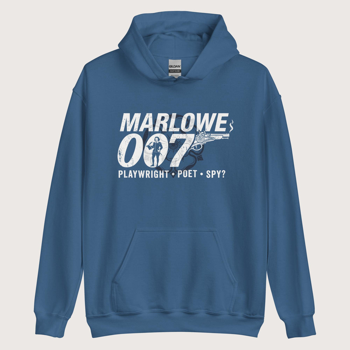 Indigo Blue Marlowe 007 Hoodie - history buff gift by HistoHead
