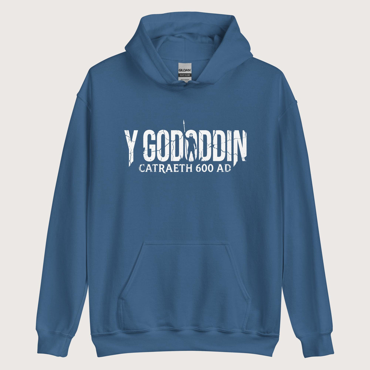Indigo Blue Y Gododdin Catraeth 600 Hoodie - history buff gift by HistoHead