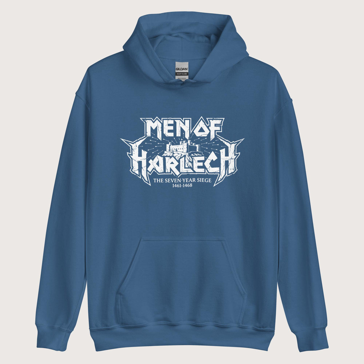 Indigo Blue Men of Harlech Hoodie - history buff gift by HistoHead