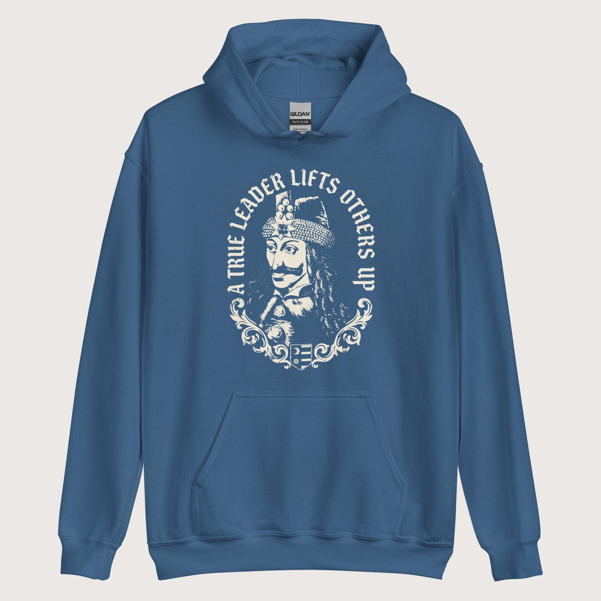 Indigo Blue Vlad the Impaler True Leader Hoodie - history buff gift by HistoHead