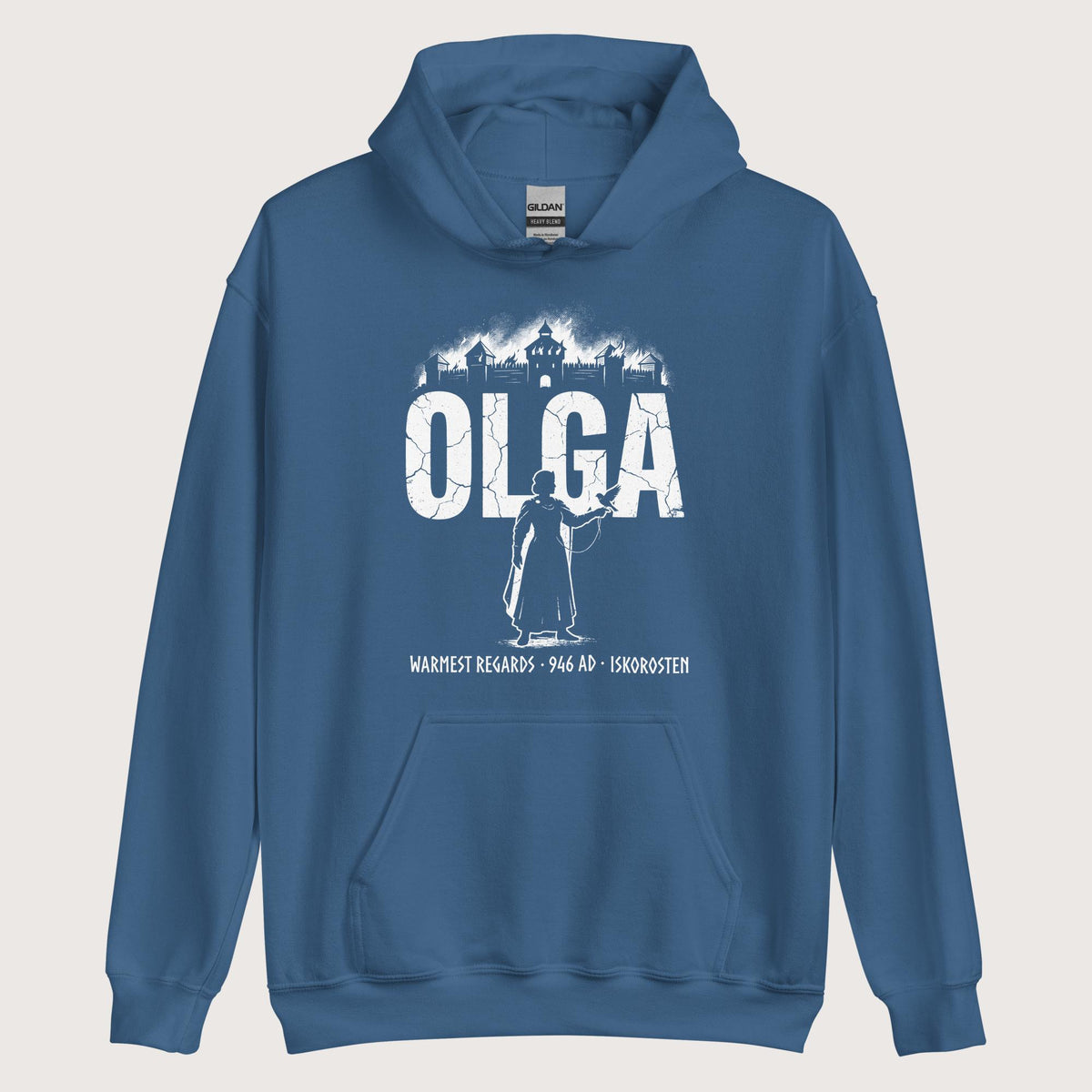 Indigo Blue Olga of Kiev Warmest Regards Hoodie - history buff gift by HistoHead