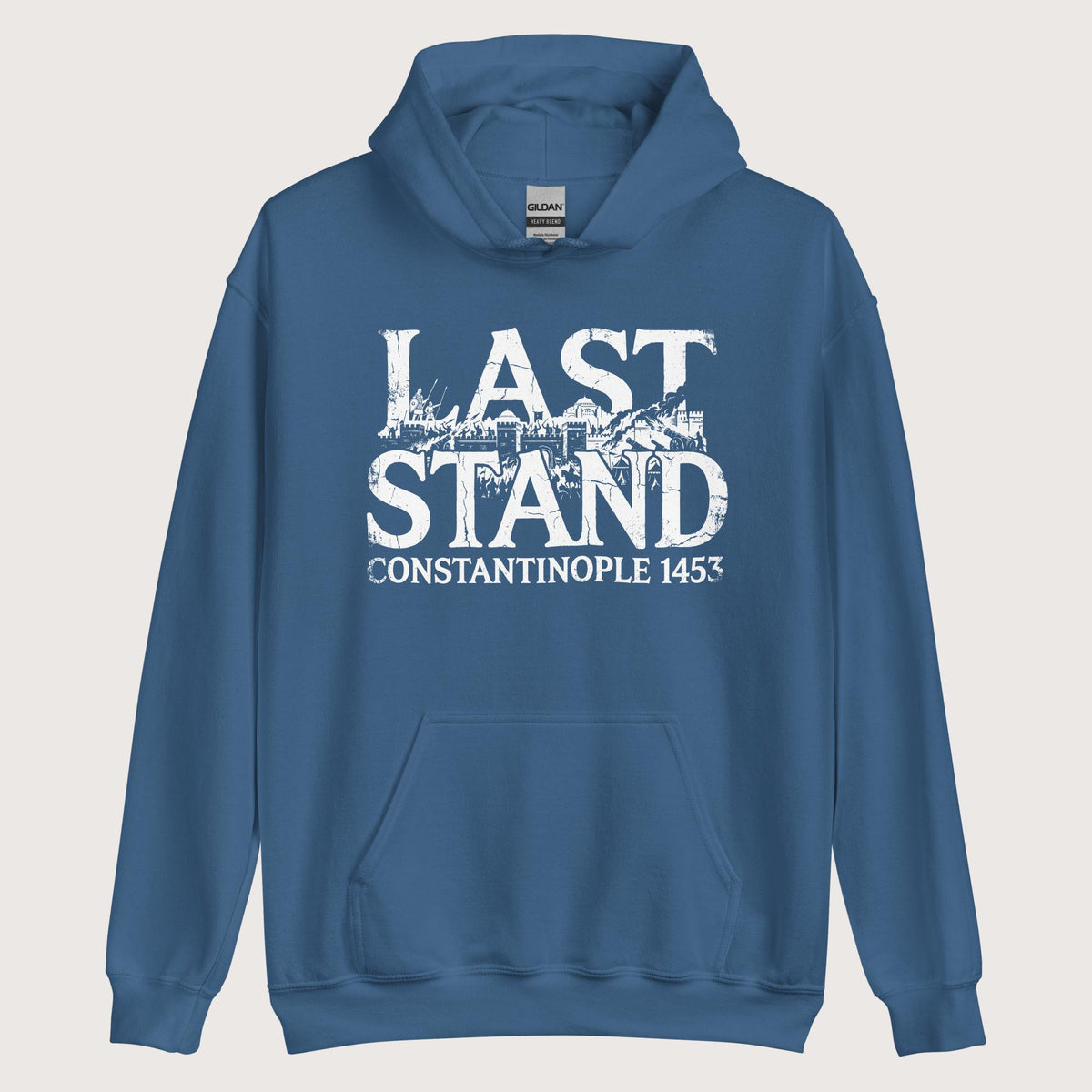 Indigo Blue Last Stand Constantinople 1453 Hoodie - history buff gift by HistoHead