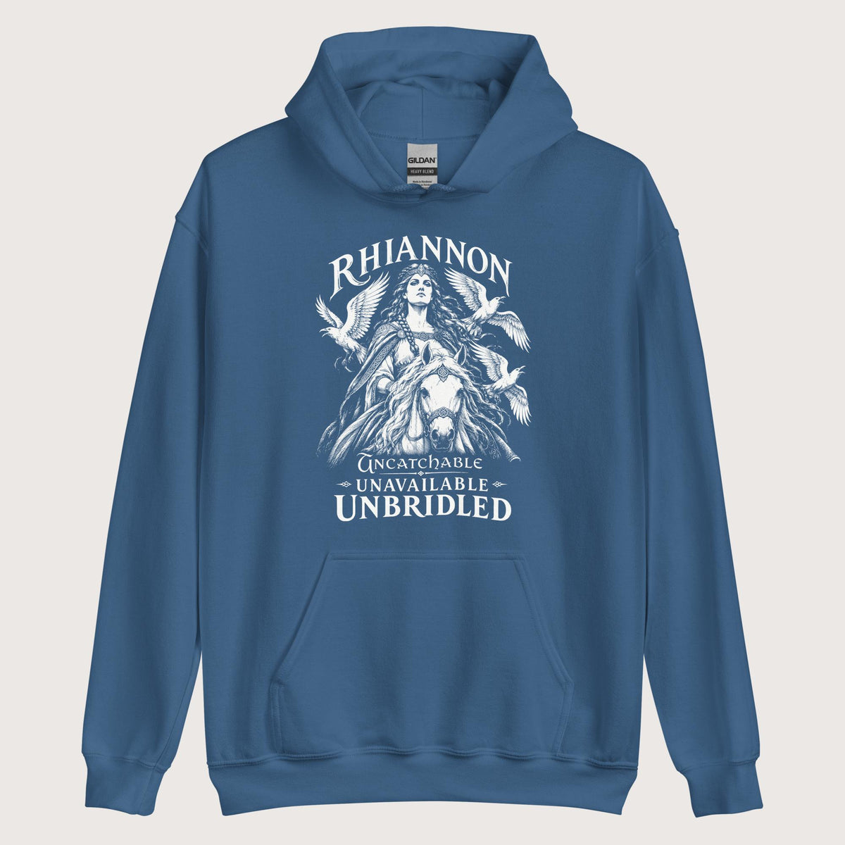 Indigo Blue Rhiannon Uncatchable Unavailable Unbridled Hoodie - history buff gift by HistoHead