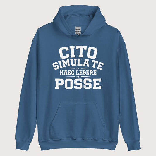 Indigo Blue Latin Quick Pretend You Can Read This Hoodie - history buff gift by HistoHead