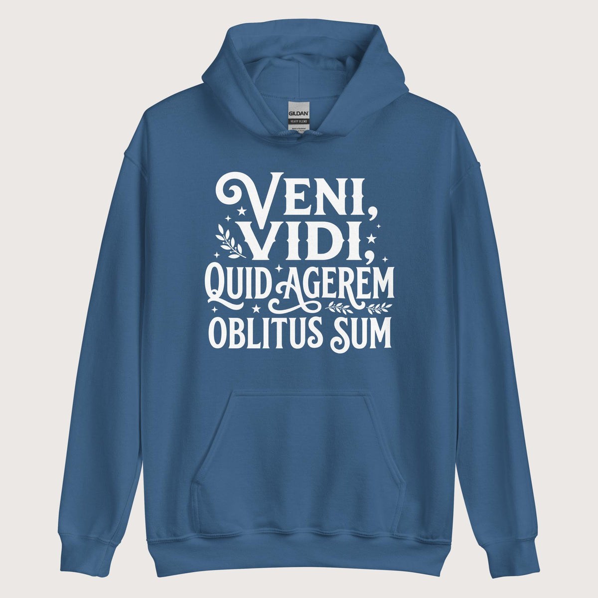 Indigo Blue Latin I Came I Saw I Forgot I Was Doing Hoodie - history buff gift by HistoHead