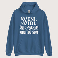 Indigo Blue Latin I Came I Saw I Forgot I Was Doing Hoodie - history buff gift by HistoHead