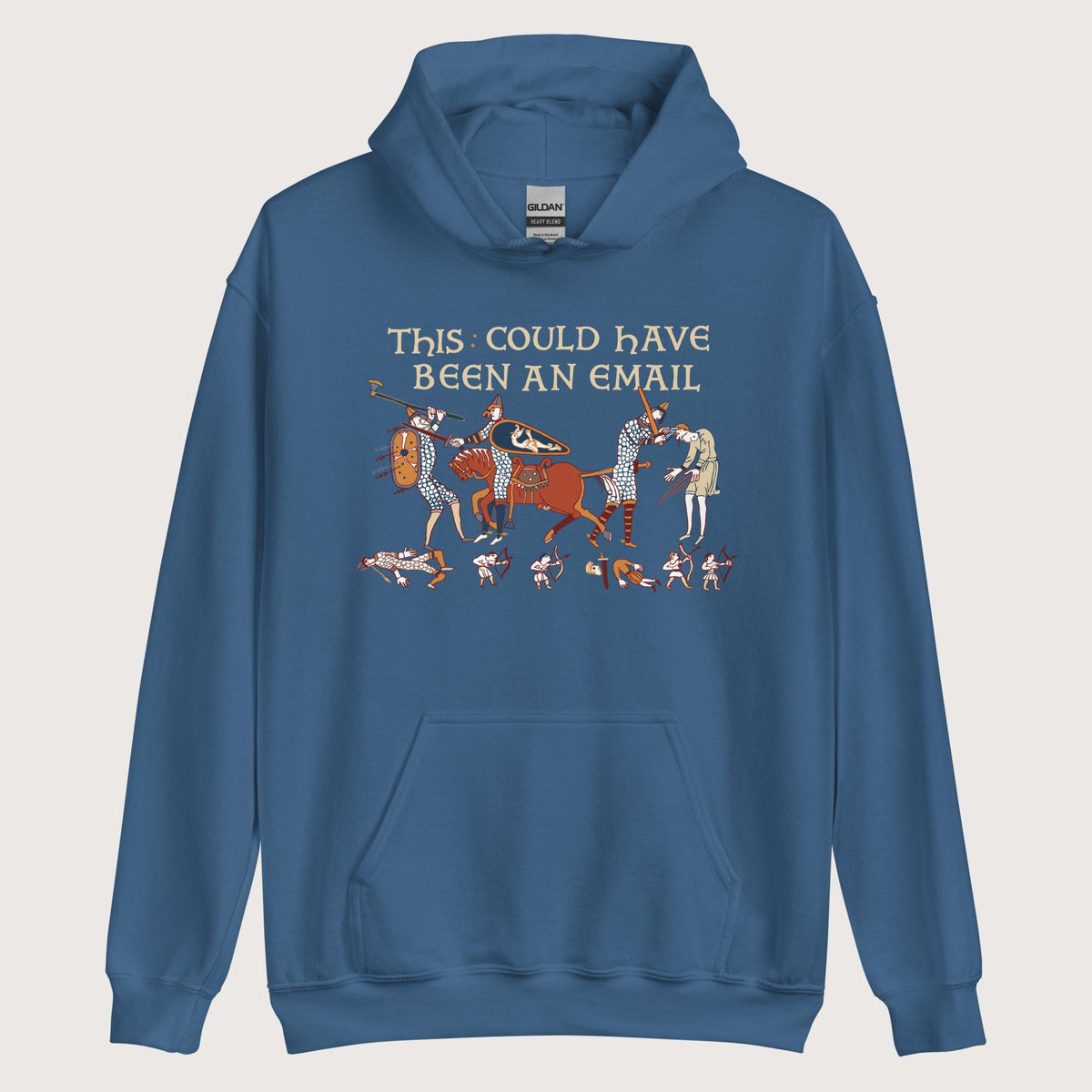 Indigo Blue Bayeux Tapestry This Could Have Been an Email Hoodie - history buff gift by HistoHead