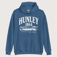 Indigo Blue Hunley Submarine Hoodie - history buff gift by HistoHead