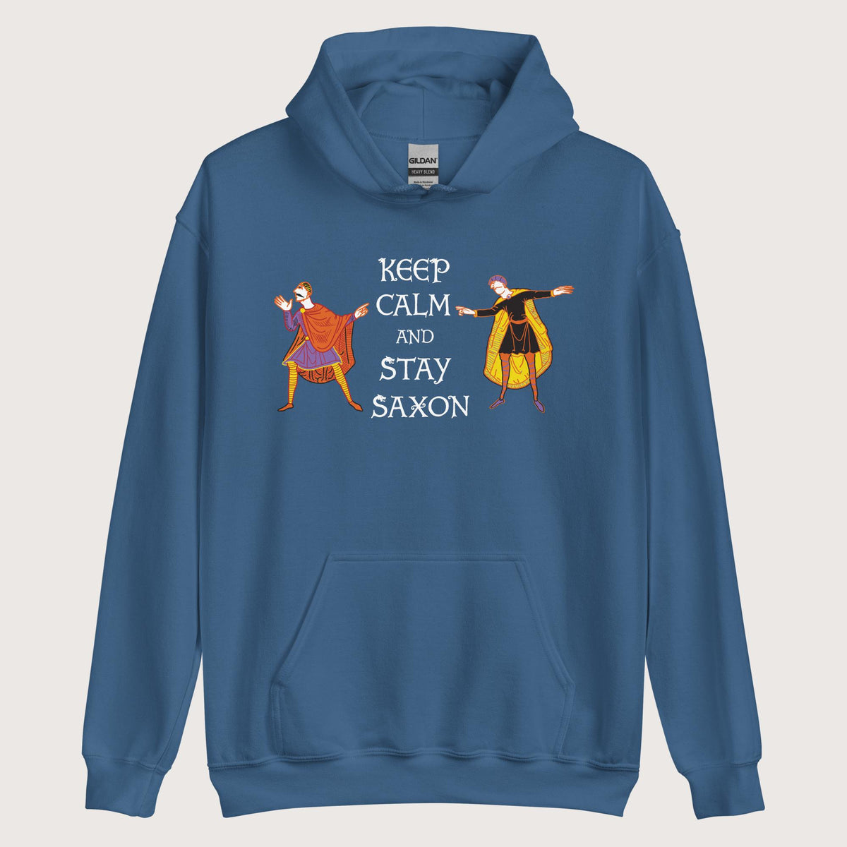 Indigo Blue Harold Godwinson Keep Calm and Stay Saxon Hoodie - history buff gift by HistoHead