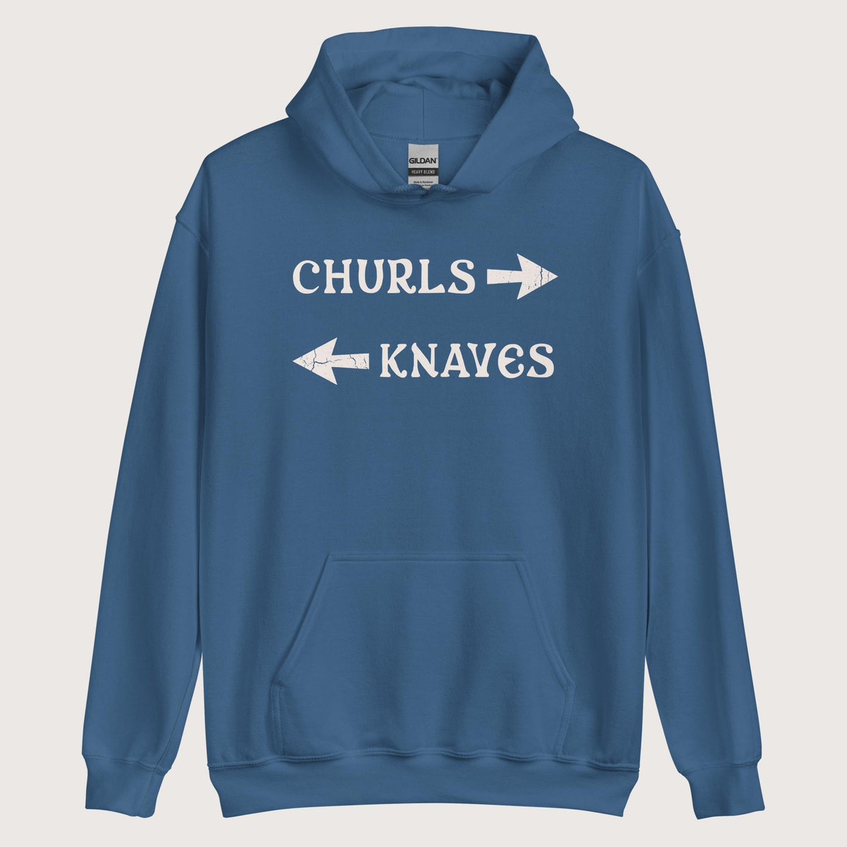 Indigo Blue Churls or Knaves Hoodie - history buff gift by HistoHead