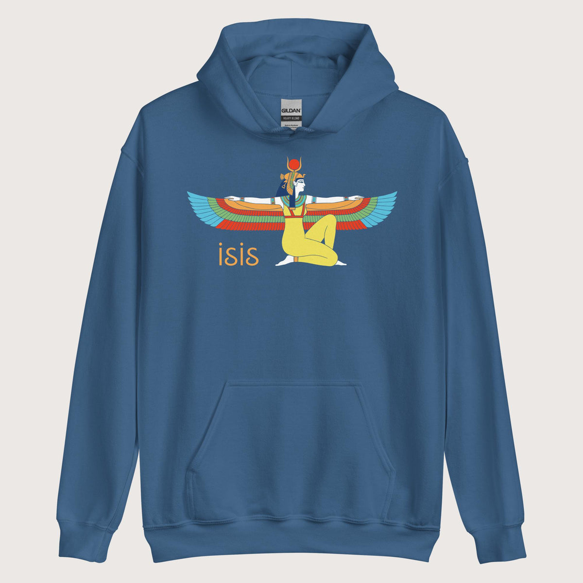 Indigo Blue Egyptian Goddess Isis Hoodie - history buff gift by HistoHead