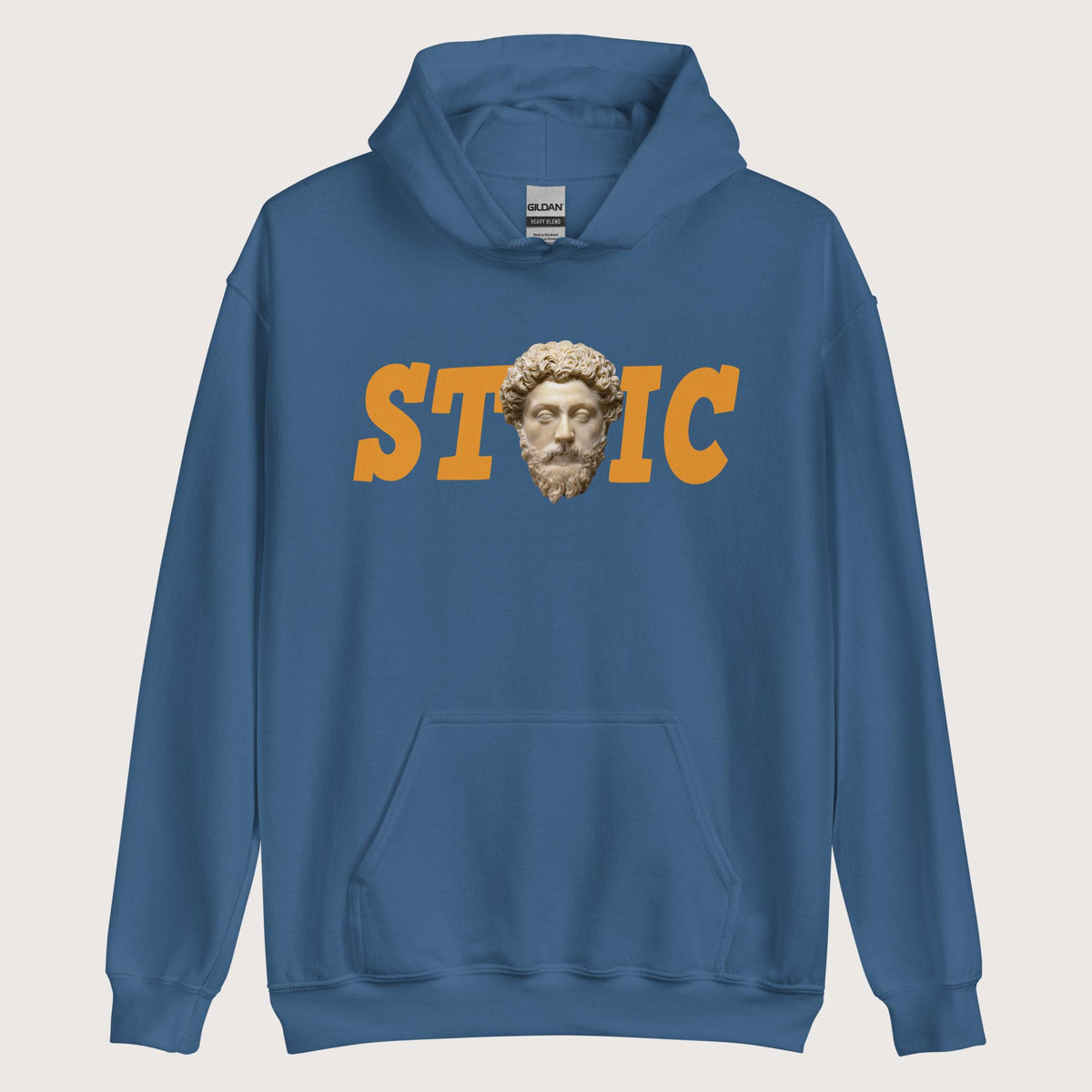 Indigo Blue Stoic Marcus Aurelius Hoodie - history buff gift by HistoHead