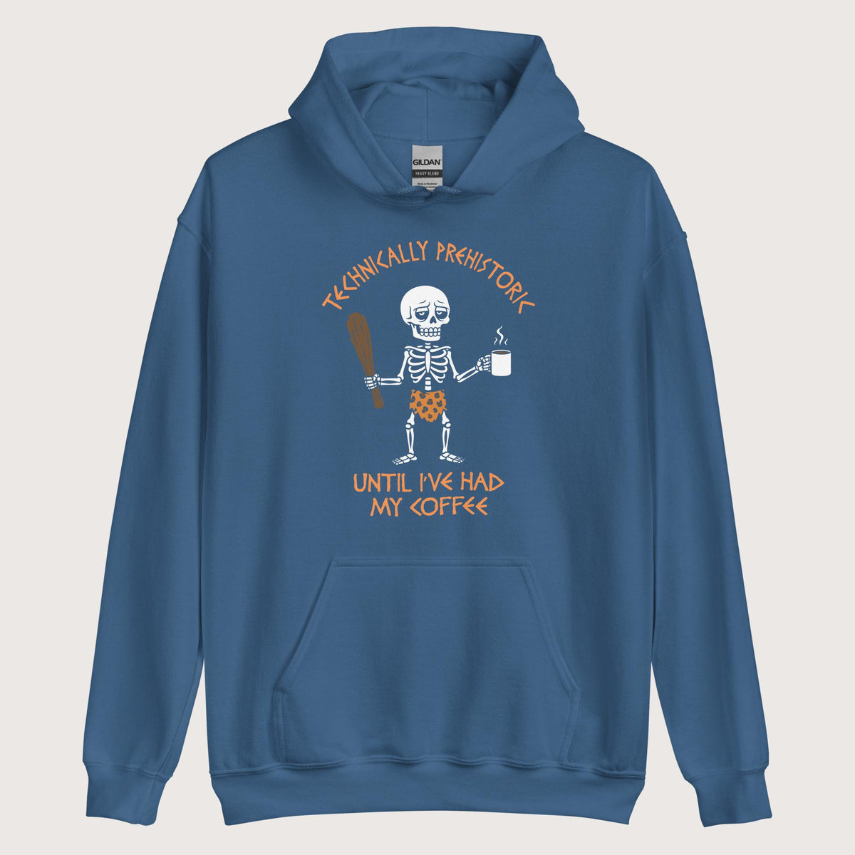 Indigo Blue Until I've Had My Coffee Hoodie - history buff gift by HistoHead