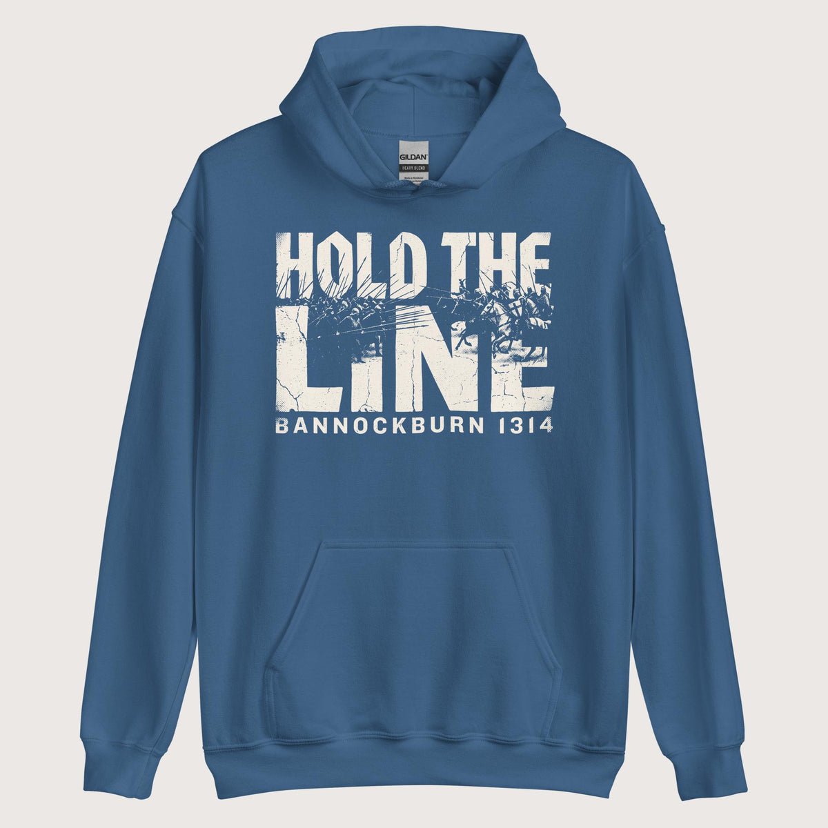 Indigo Blue Hold The Line Bannockburn 1314 Hoodie - history buff gift by HistoHead